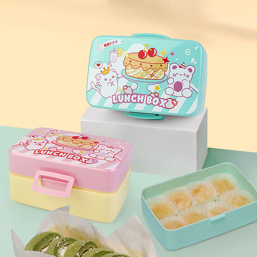 卡通雙層飯盒