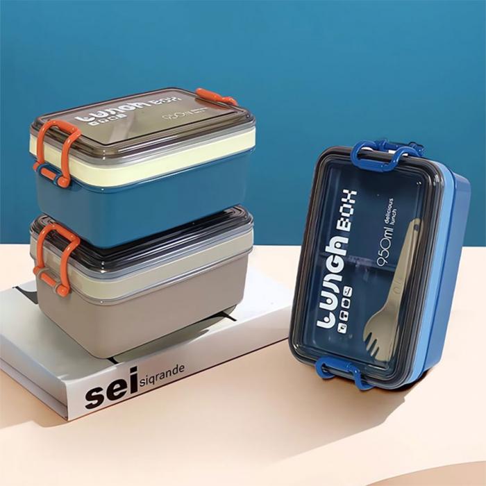 北歐長方形雙層飯盒(950ML)