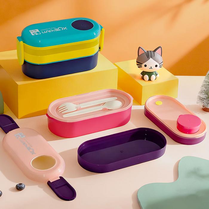 三層便當盒(帶硅膠)(9